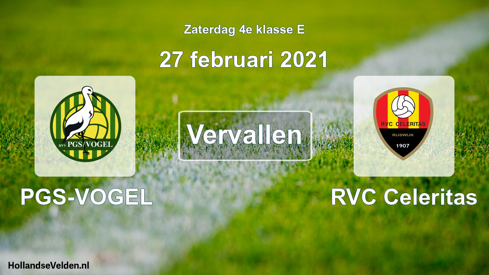 Scheduled Match: PGS-VOGEL - RVC Celeritas (27 February 2021)