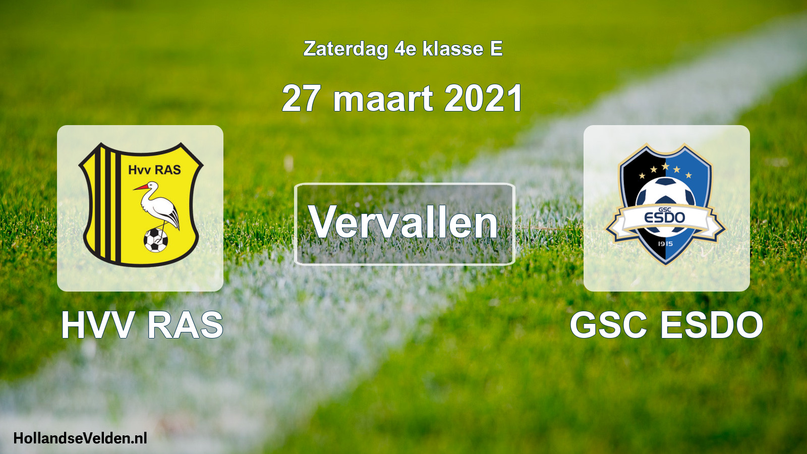 Scheduled Match: HVV RAS - GSC ESDO (27 March 2021)