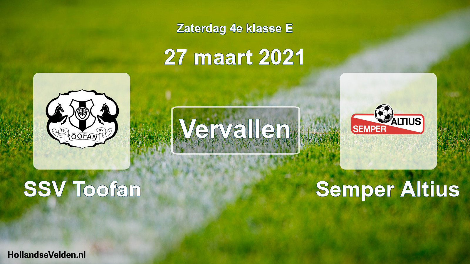 Scheduled Match: SSV Toofan - Semper Altius (27 March 2021)