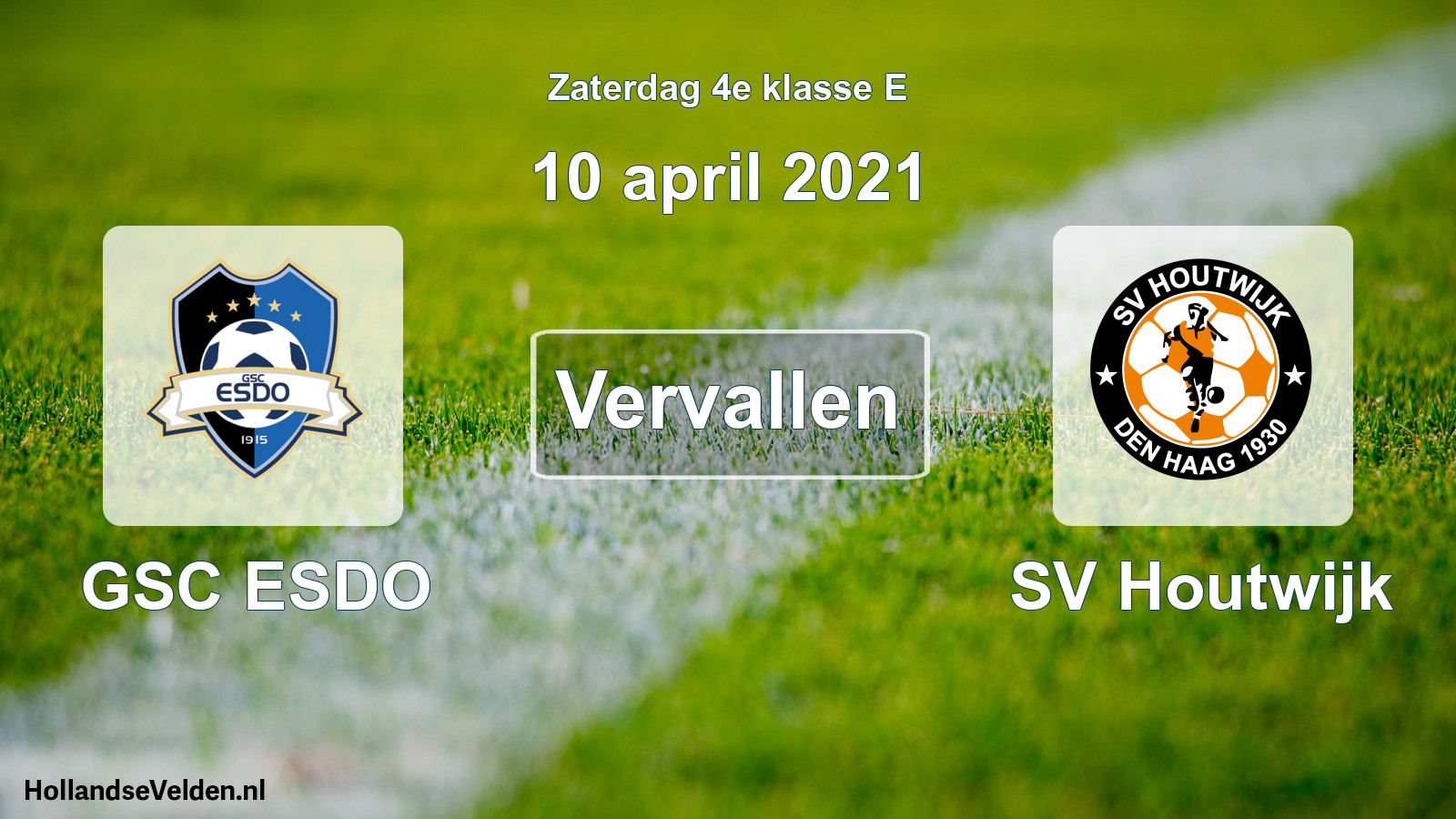 Scheduled Match: GSC ESDO - SV Houtwijk (10 April 2021)