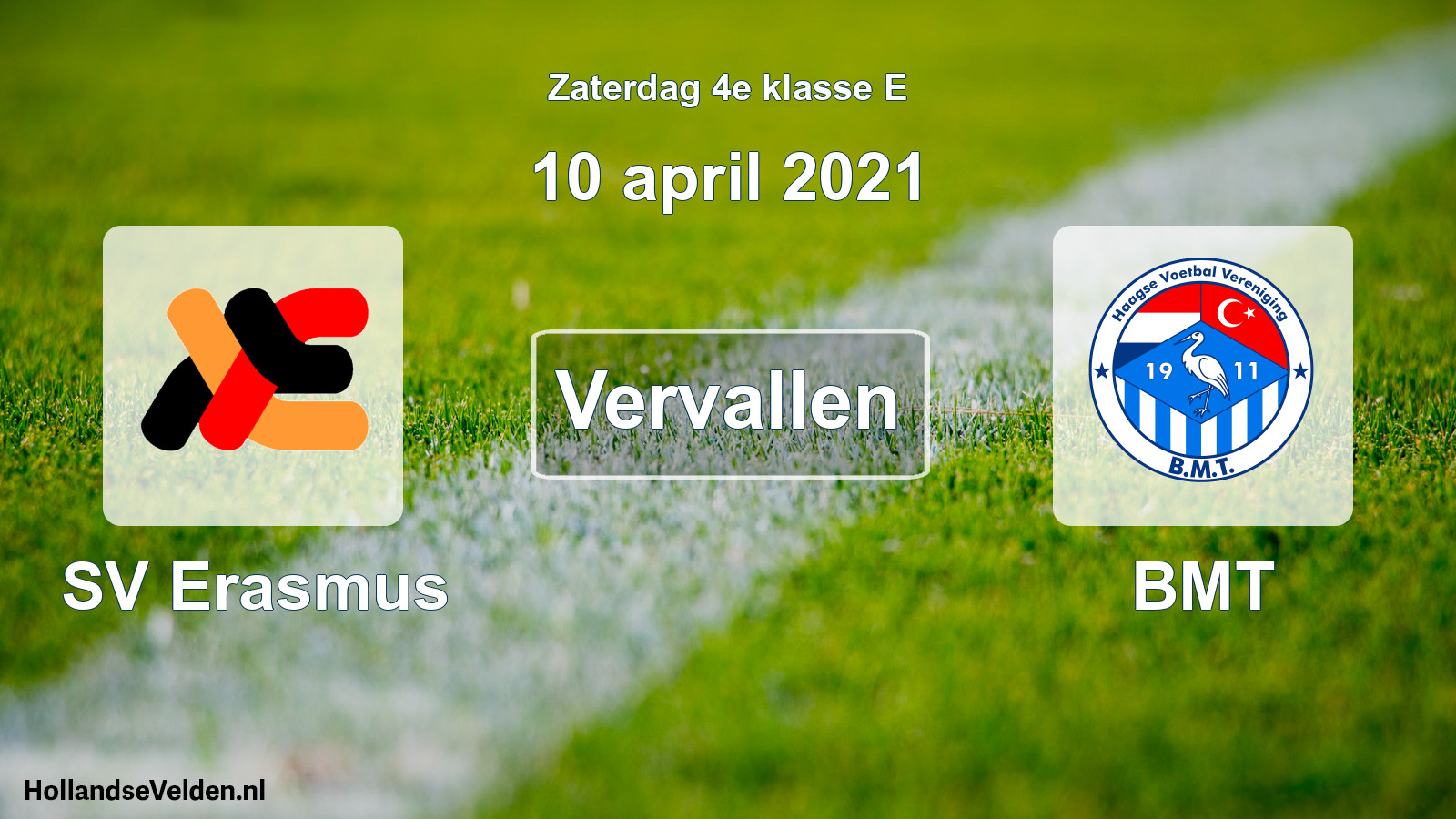 Scheduled Match: SV Erasmus - BMT (10 April 2021)
