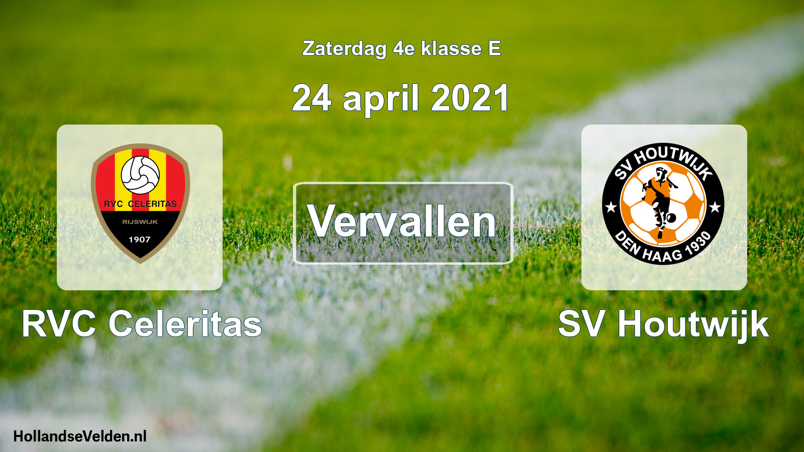 Scheduled Match: RVC Celeritas - SV Houtwijk (24 April 2021)
