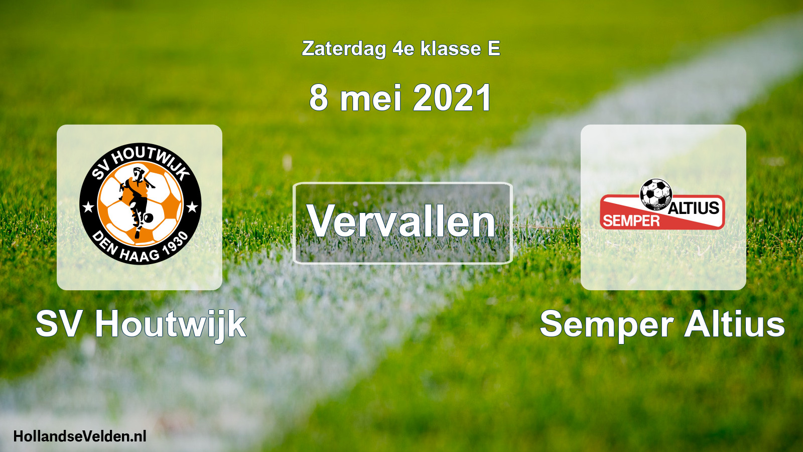 Scheduled Match: SV Houtwijk - Semper Altius (8 May 2021)