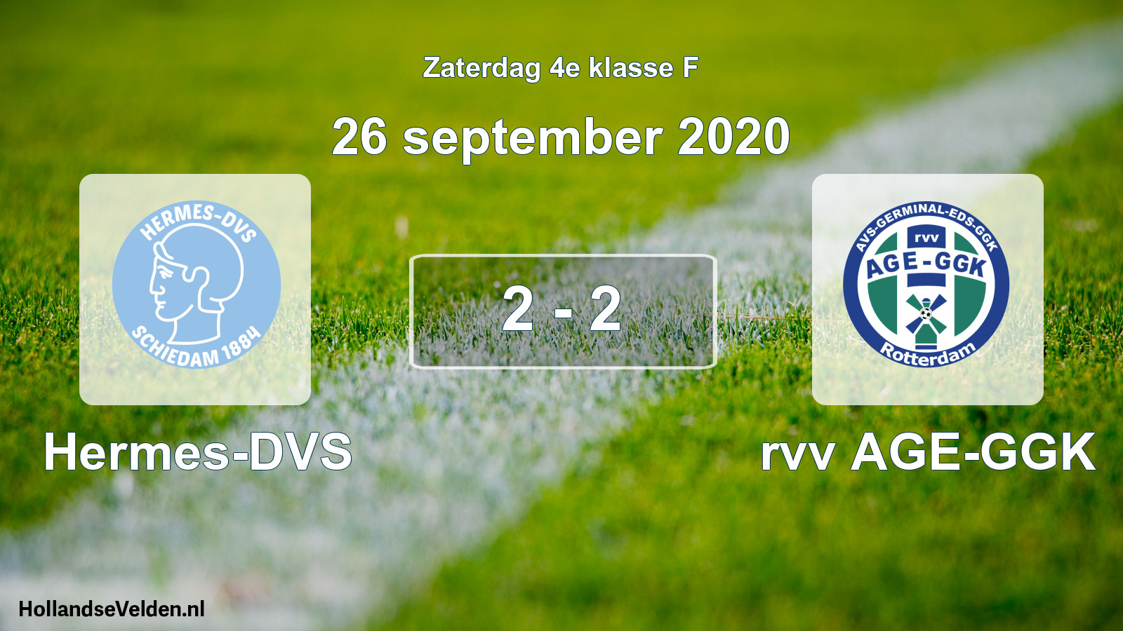 Total number of matches played: Hermes-DVS - rvv AGE-GGK 2 - 2 (26 September 2020)