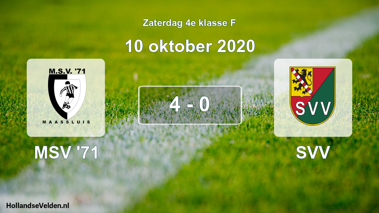 Total number of matches played: MSV '71 - SVV 4 - 0 (10 October 2020)