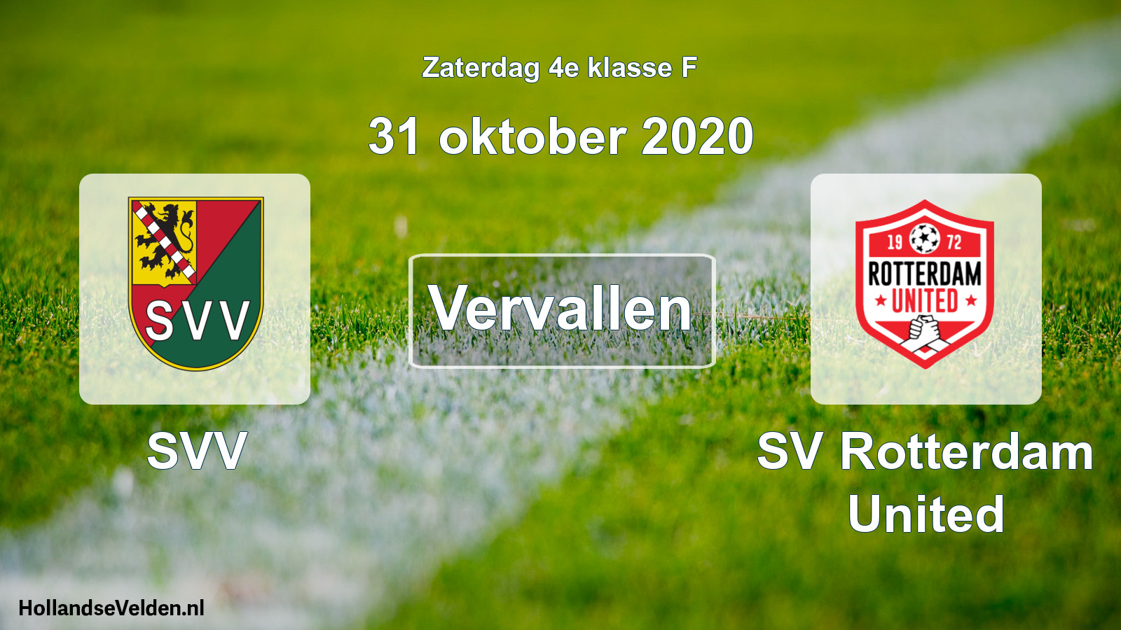 Scheduled Match: SVV - SV Rotterdam United (31 October 2020)