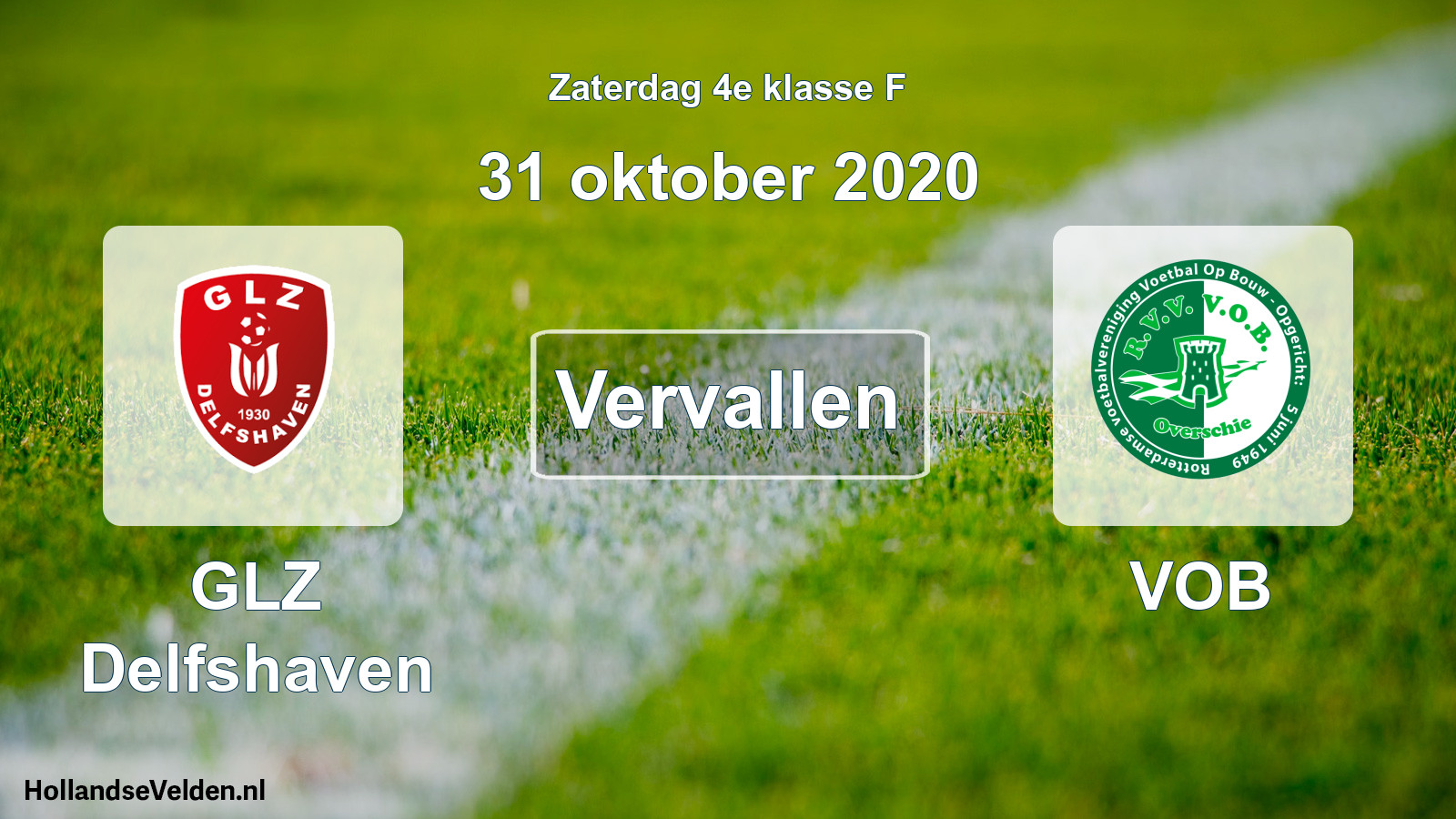 Scheduled Match: GLZ Delfshaven - VOB (31 October 2020)