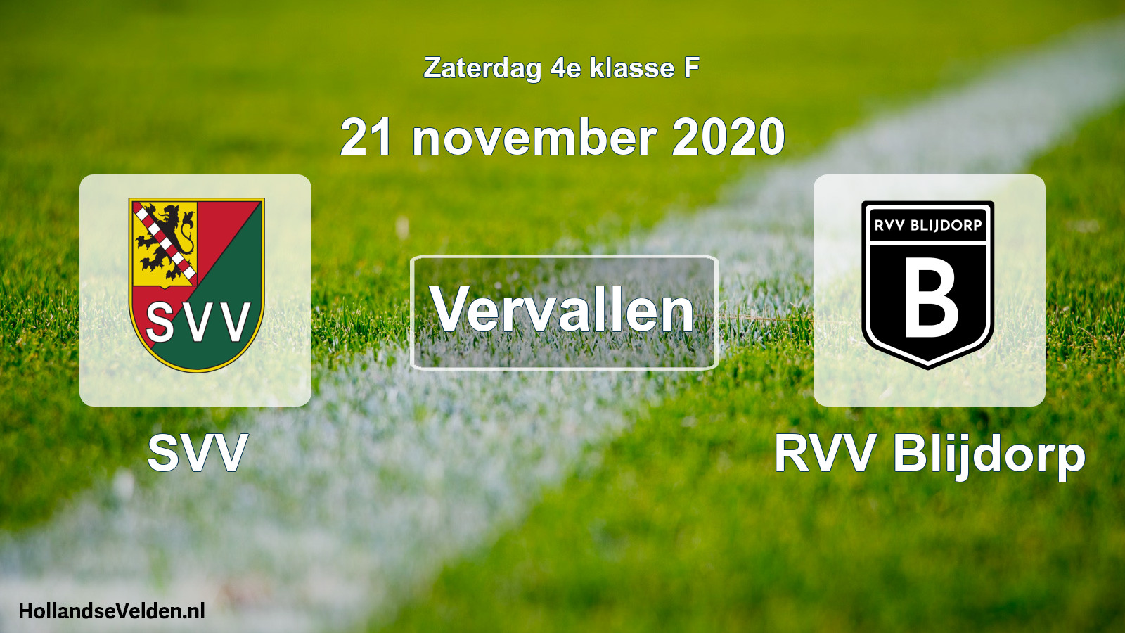 Scheduled Match: SVV - RVV Blijdorp (21 November 2020)