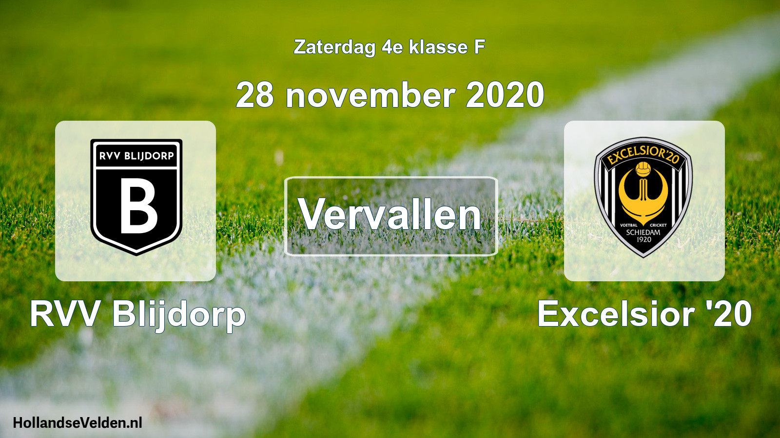 Scheduled Match: RVV Blijdorp - Excelsior '20 (28 November 2020)