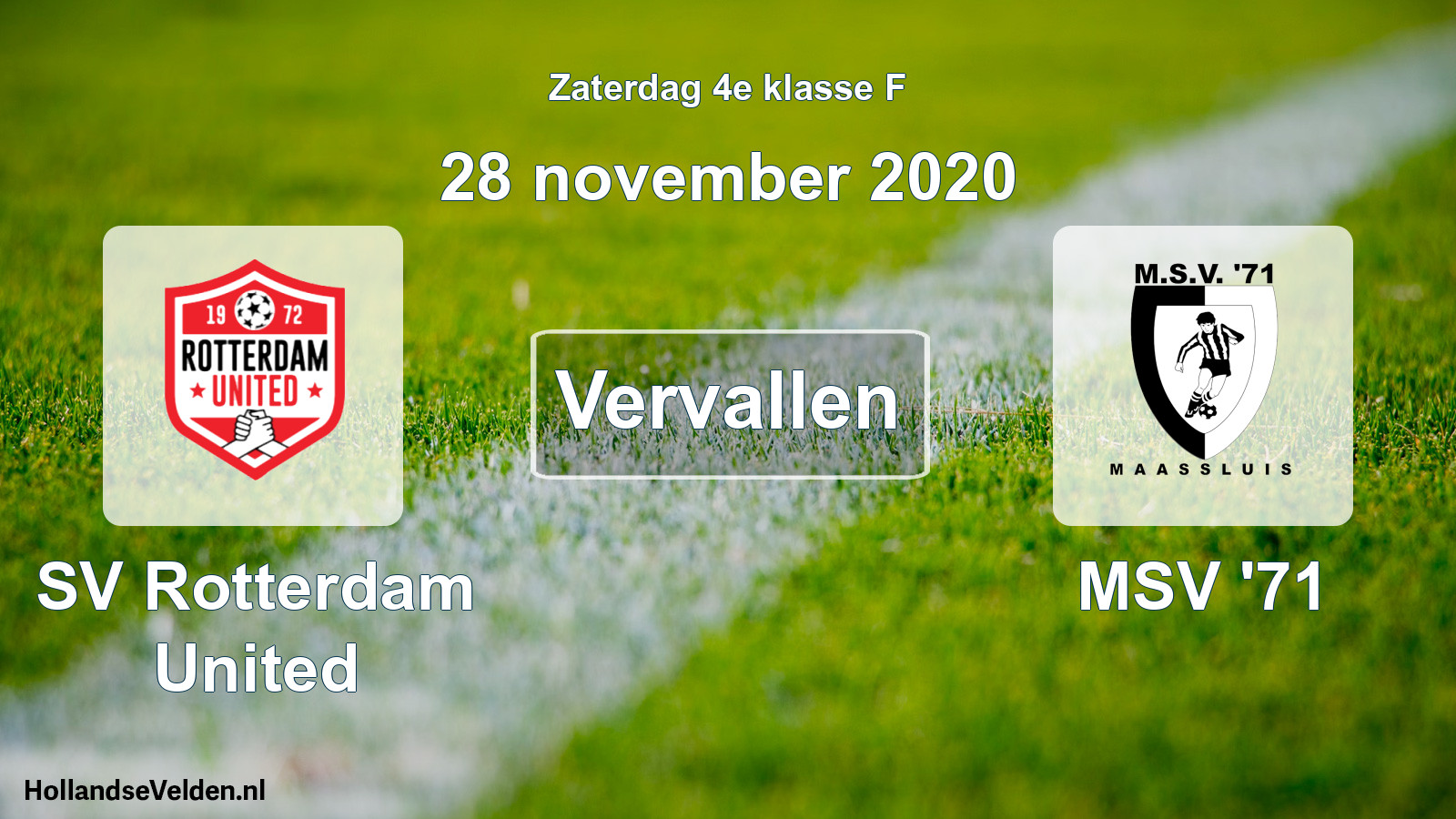 Scheduled Match: SV Rotterdam United - MSV '71 (28 November 2020)