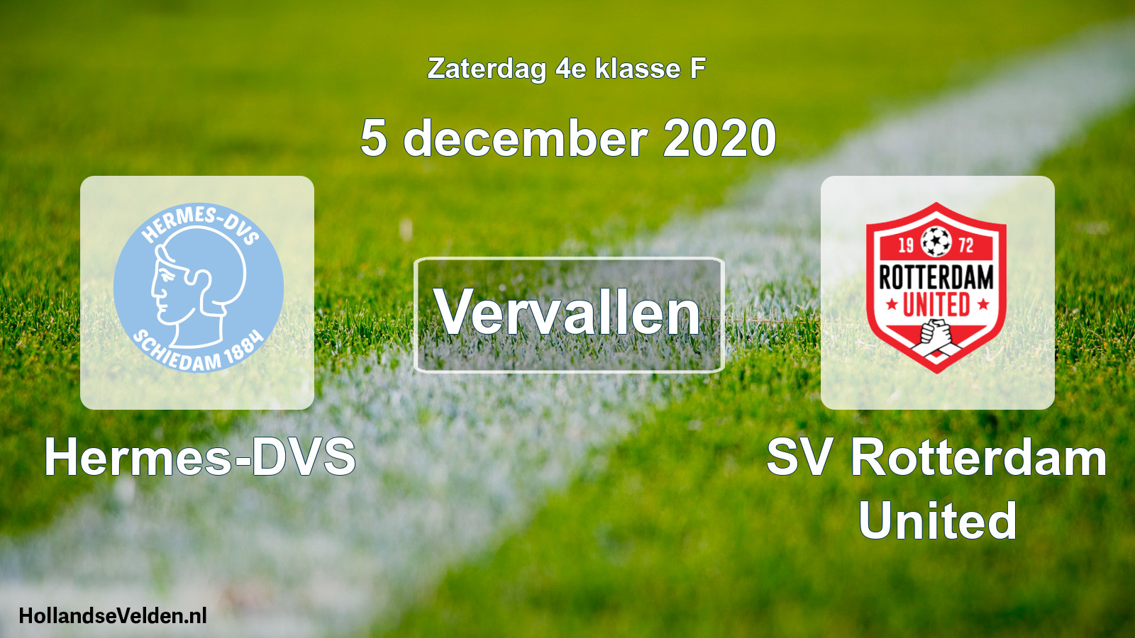 Scheduled Match: Hermes-DVS - SV Rotterdam United (5 December 2020)