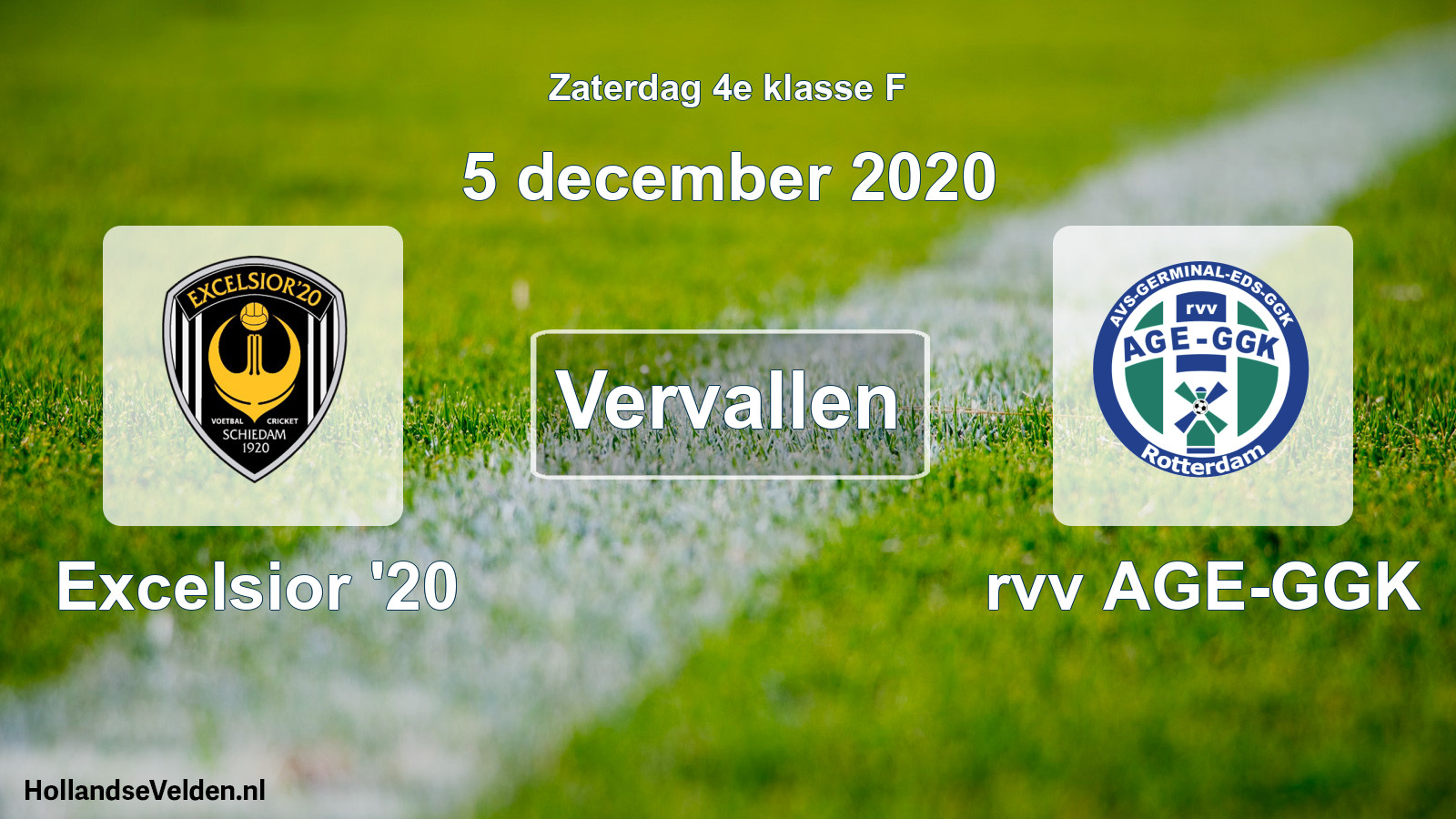 Scheduled Match: Excelsior '20 - rvv AGE-GGK (5 December 2020)