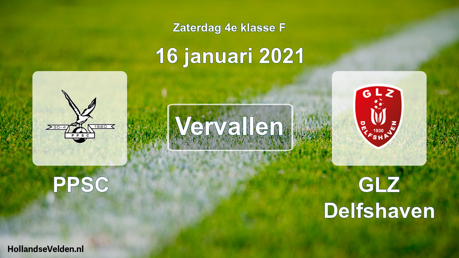Scheduled Match: PPSC - GLZ Delfshaven (16 January 2021)