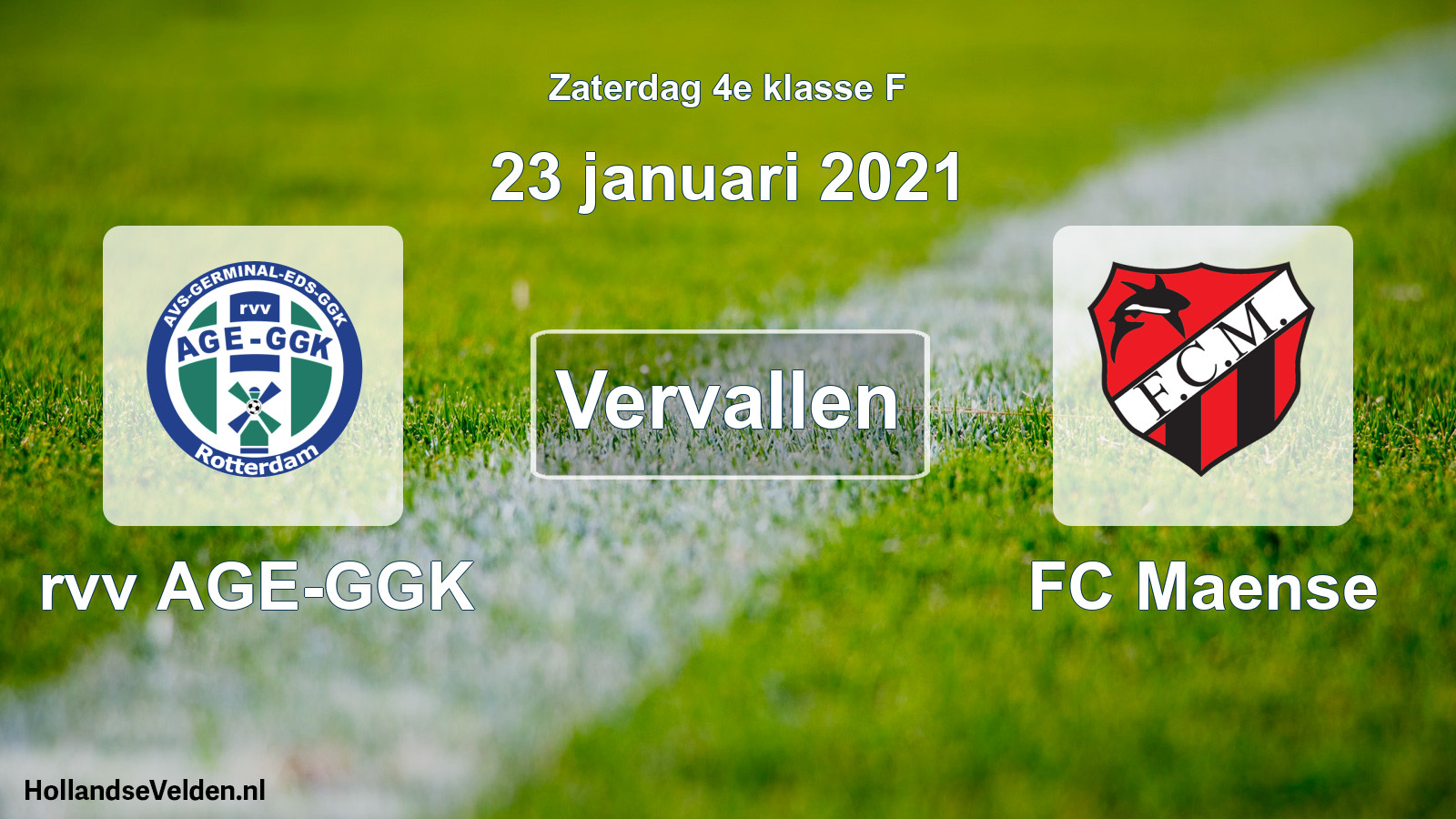 Scheduled Match: rvv AGE-GGK - FC Maense (23 January 2021)