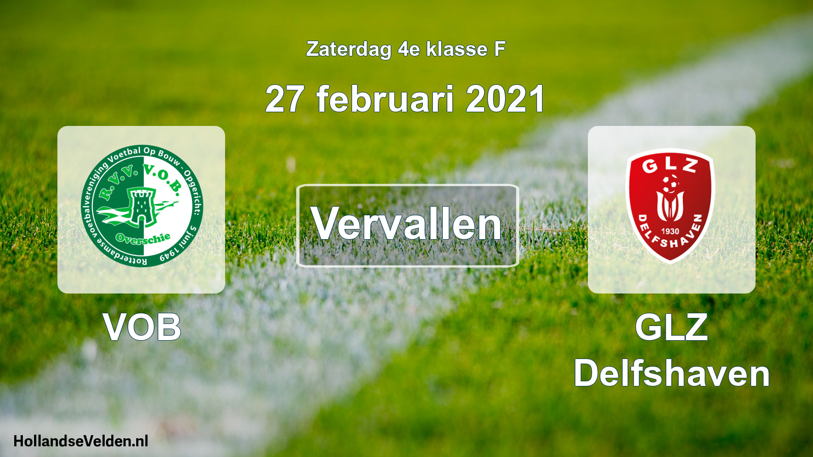 Scheduled Match: VOB - GLZ Delfshaven (27 February 2021)