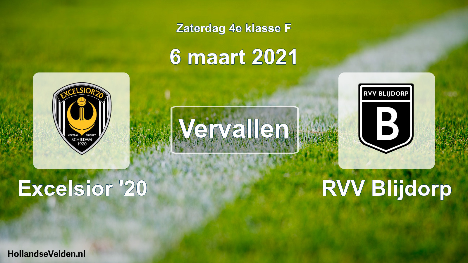 Scheduled Match: Excelsior '20 - RVV Blijdorp (6 March 2021)