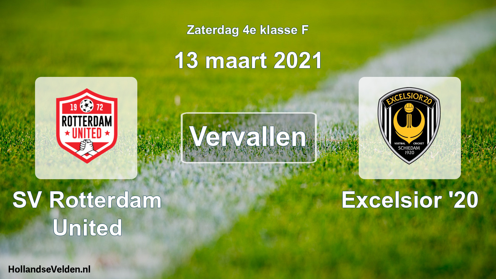 Scheduled Match: SV Rotterdam United - Excelsior '20 (13 March 2021)