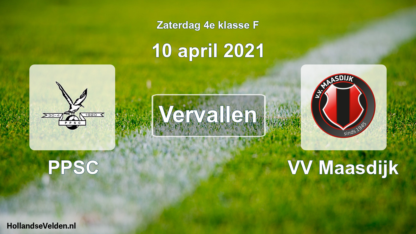 Scheduled Match: PPSC - VV Maasdijk (10 April 2021)