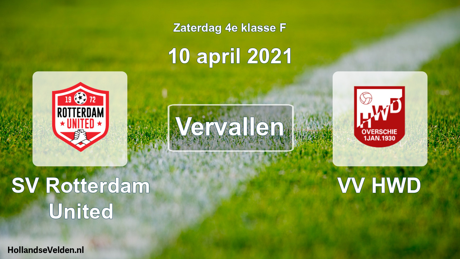 Scheduled Match: SV Rotterdam United - VV HWD (10 April 2021)