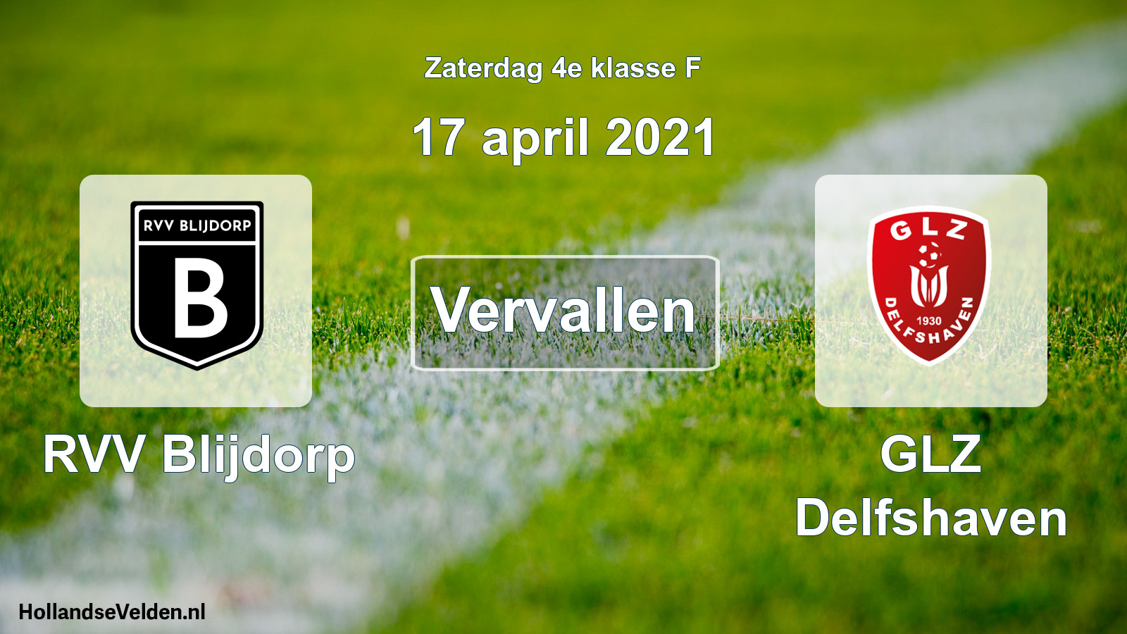 Scheduled Match: RVV Blijdorp - GLZ Delfshaven (17 April 2021)