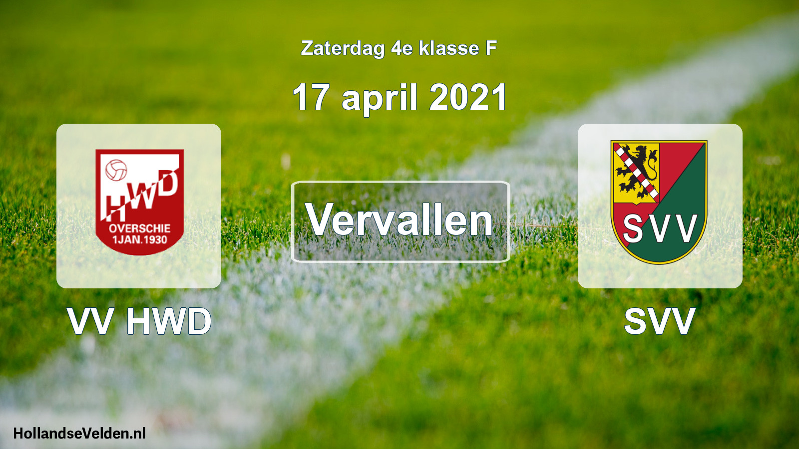 Scheduled Match: VV HWD - SVV (17 April 2021)