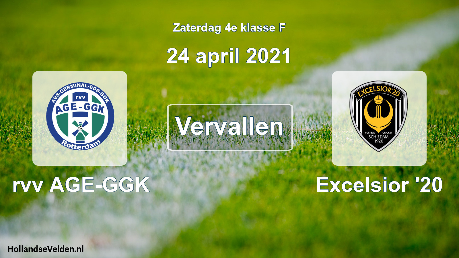 Scheduled Match: rvv AGE-GGK - Excelsior '20 (24 April 2021)