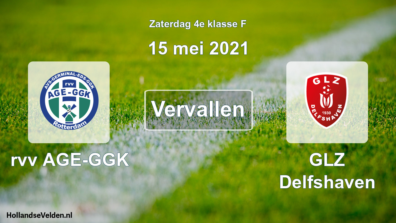 Scheduled Match: rvv AGE-GGK - GLZ Delfshaven (15 May 2021)