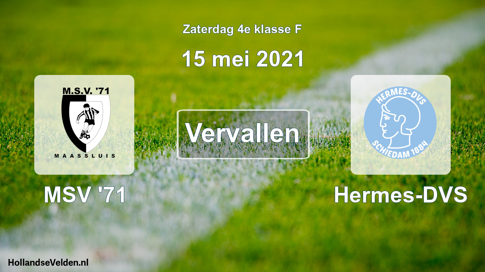 Scheduled Match: MSV '71 - Hermes-DVS (15 May 2021)