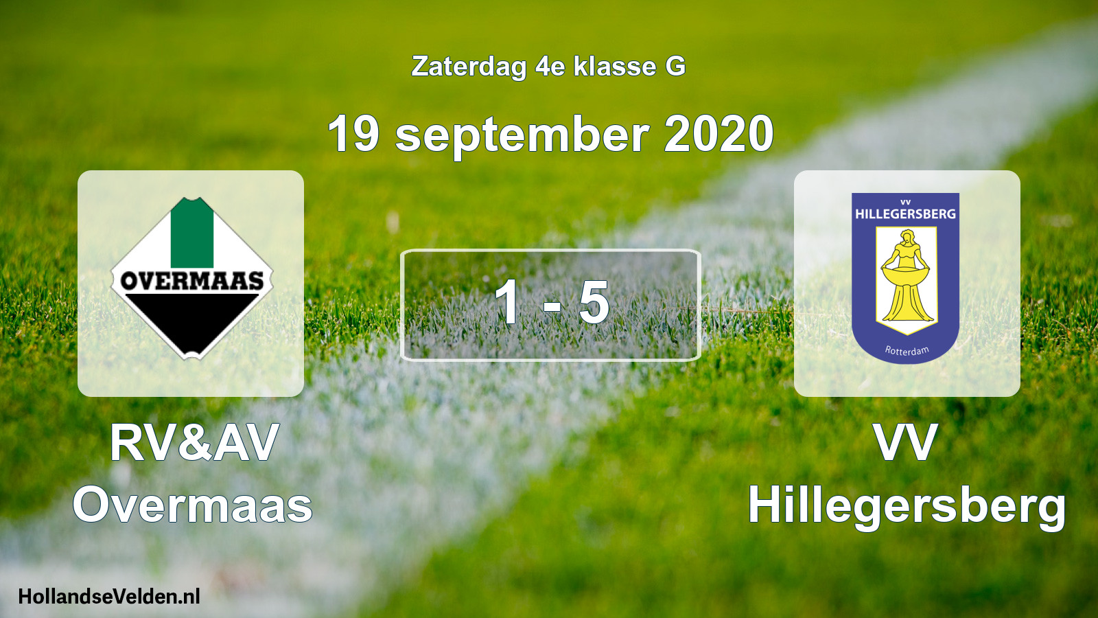 Total number of matches played: RV&AV Overmaas - VV Hillegersberg 1 - 5 (19 September 2020)