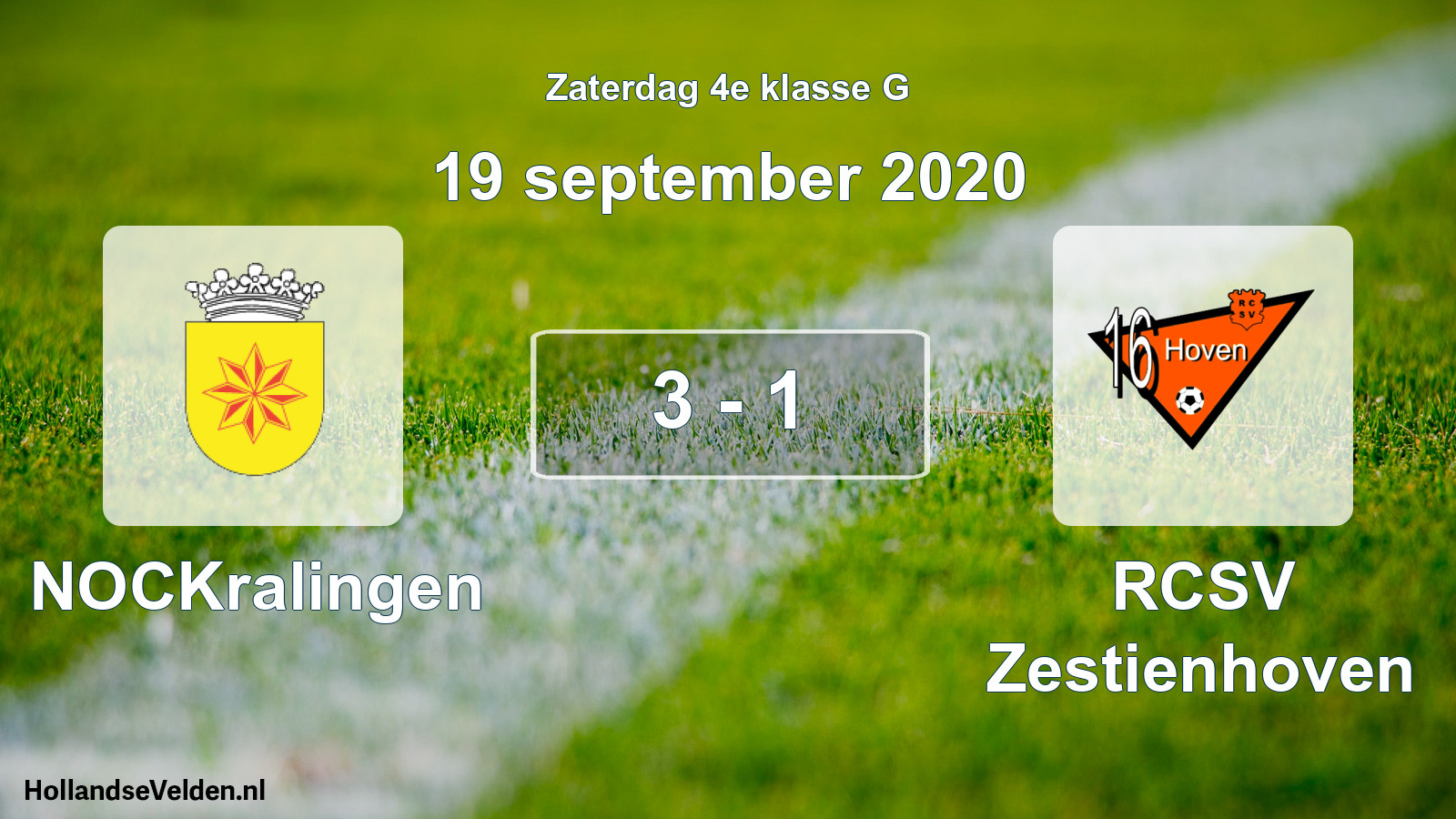 Total number of matches played: NOCKralingen - RCSV Zestienhoven 3 - 1 (19 September 2020)