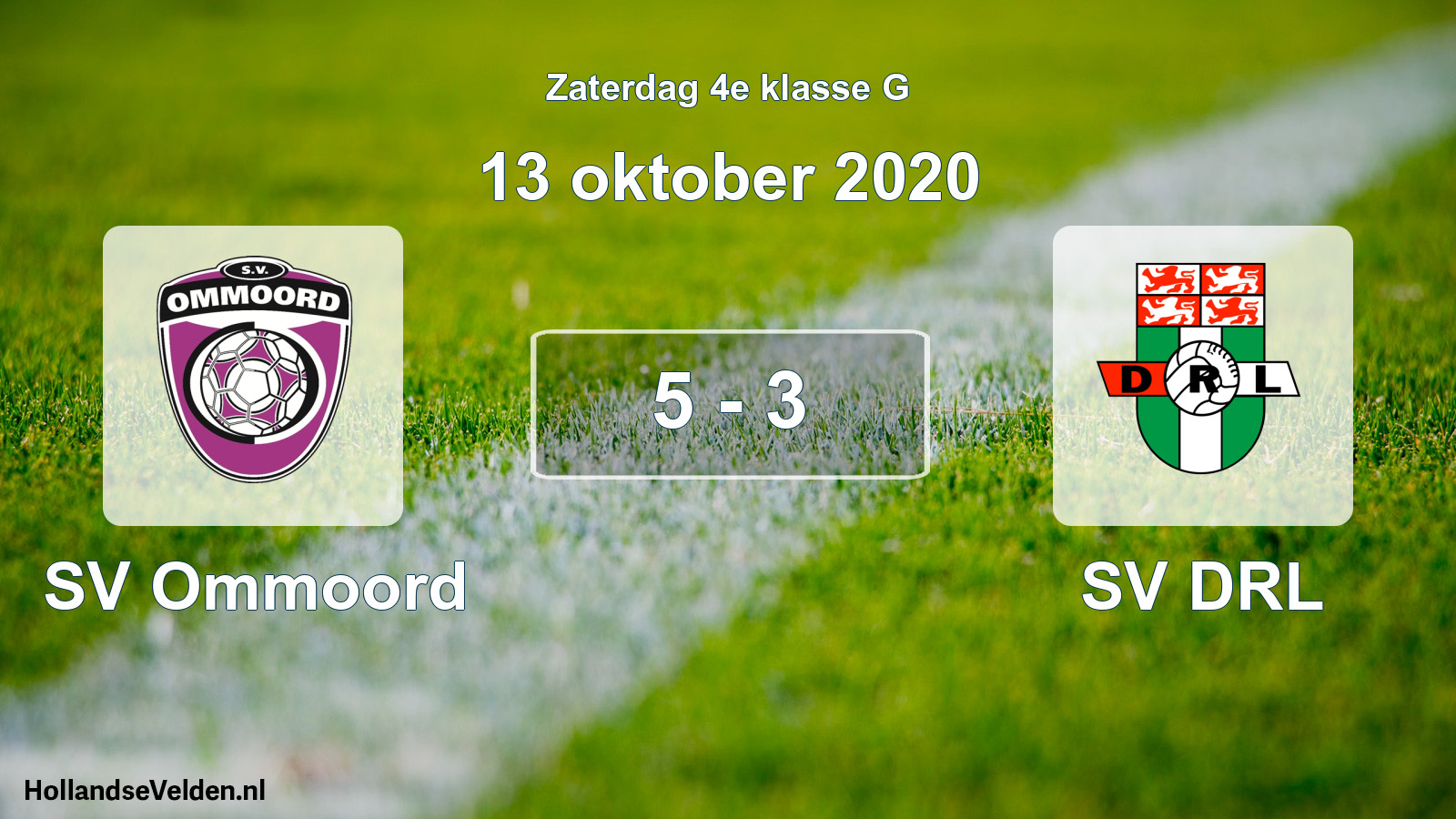 Total number of matches played: SV Ommoord - SV DRL 5 - 3 (13 October 2020)
