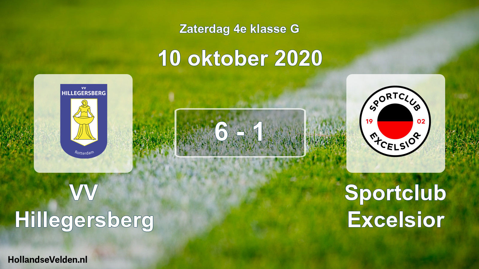 Total number of matches played: VV Hillegersberg - Sportclub Excelsior 6 - 1 (10 October 2020)