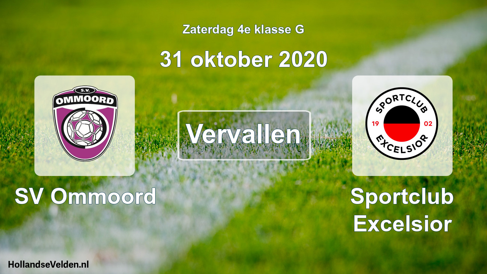 Scheduled Match: SV Ommoord - Sportclub Excelsior (31 October 2020)