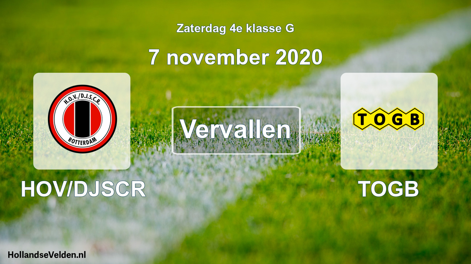 Scheduled Match: HOV/DJSCR - TOGB (7 November 2020)