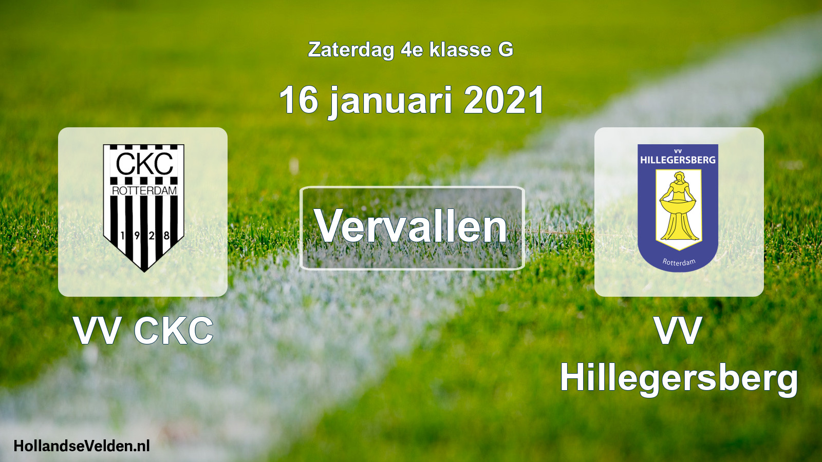 Scheduled Match: VV CKC - VV Hillegersberg (16 January 2021)