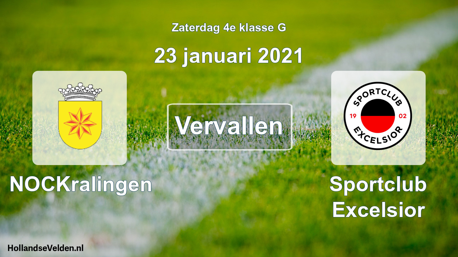 Scheduled Match: NOCKralingen - Sportclub Excelsior (23 January 2021)