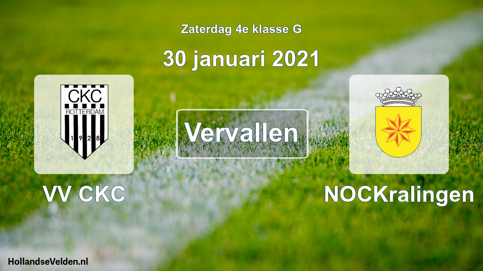 Scheduled Match: VV CKC - NOCKralingen (30 January 2021)