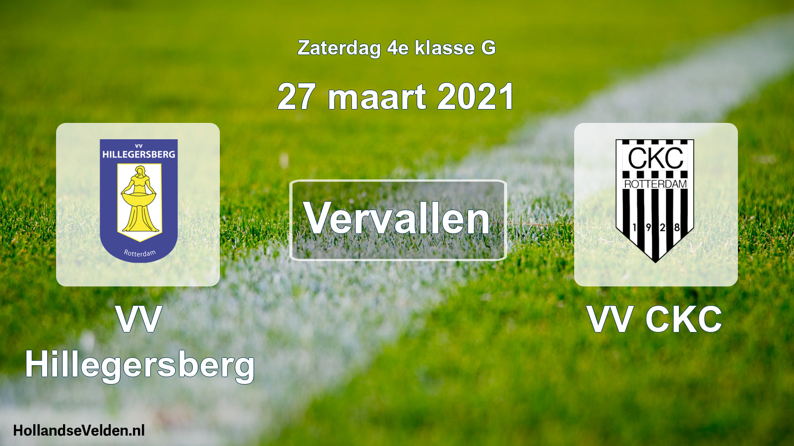 Scheduled Match: VV Hillegersberg - VV CKC (27 March 2021)