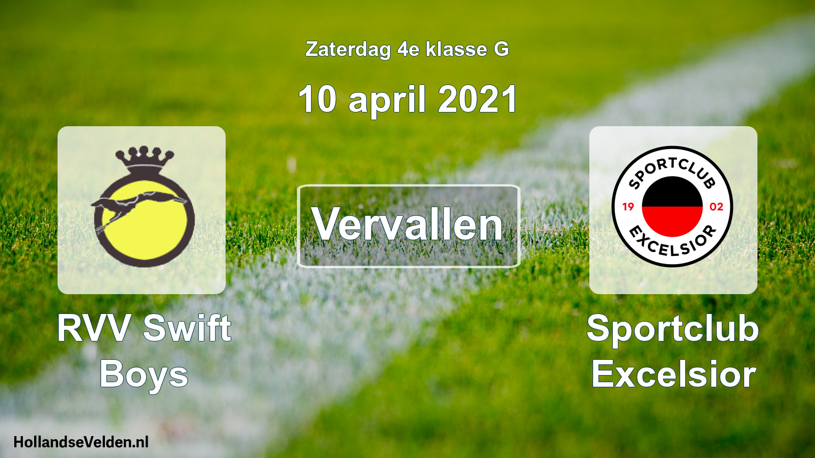 Scheduled Match: RVV Swift Boys - Sportclub Excelsior (10 April 2021)