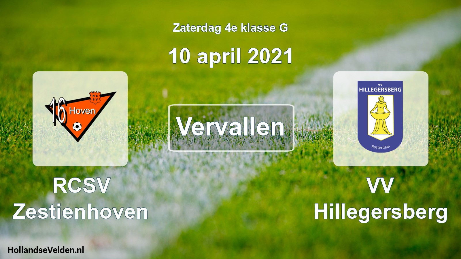 Scheduled Match: RCSV Zestienhoven - VV Hillegersberg (10 April 2021)