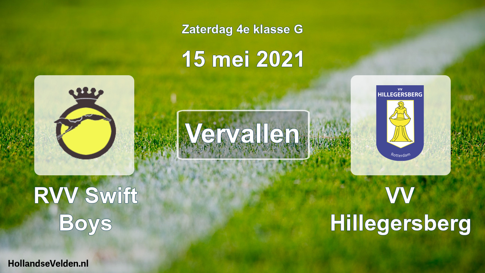 Scheduled Match: RVV Swift Boys - VV Hillegersberg (15 May 2021)