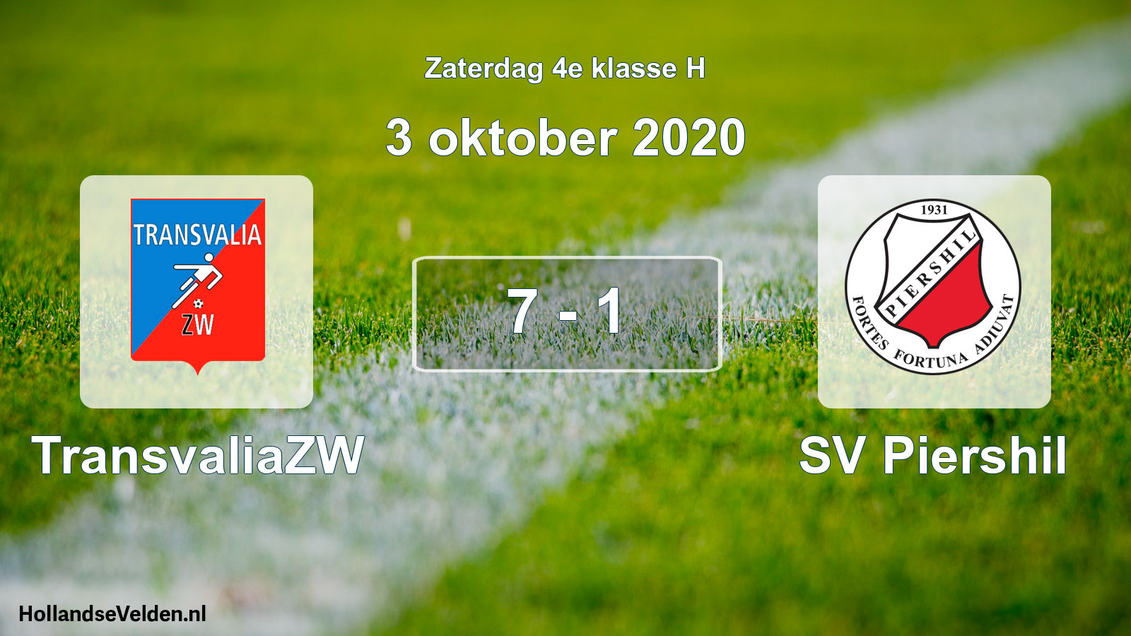 Total number of matches played: TransvaliaZW - SV Piershil 7 - 1 (3 October 2020)