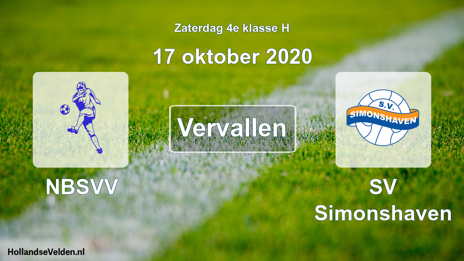 Scheduled Match: NBSVV - SV Simonshaven (17 October 2020)