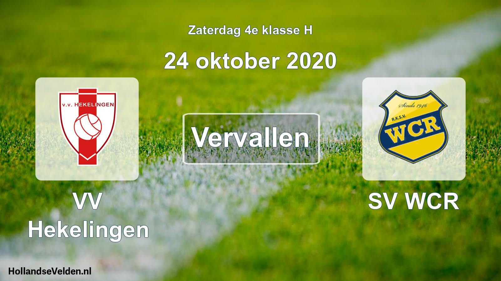 Scheduled Match: VV Hekelingen - SV WCR (24 October 2020)