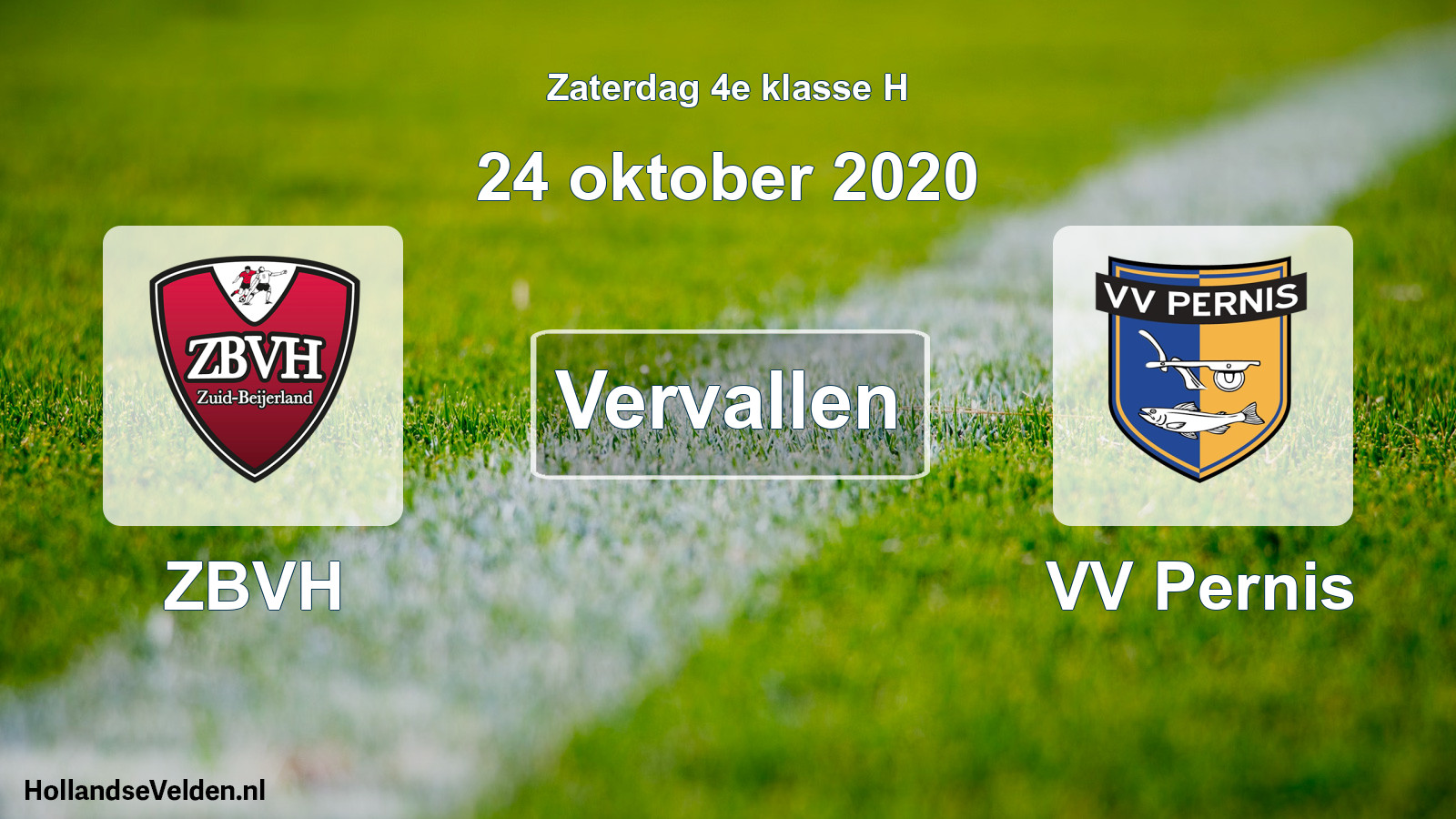 Scheduled Match: ZBVH - VV Pernis (24 October 2020)