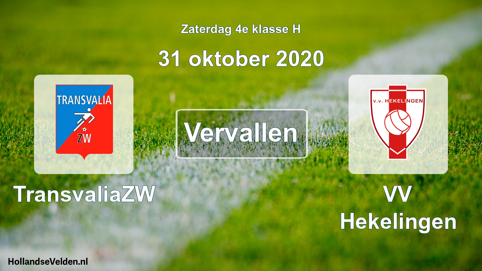 Scheduled Match: TransvaliaZW - VV Hekelingen (31 October 2020)