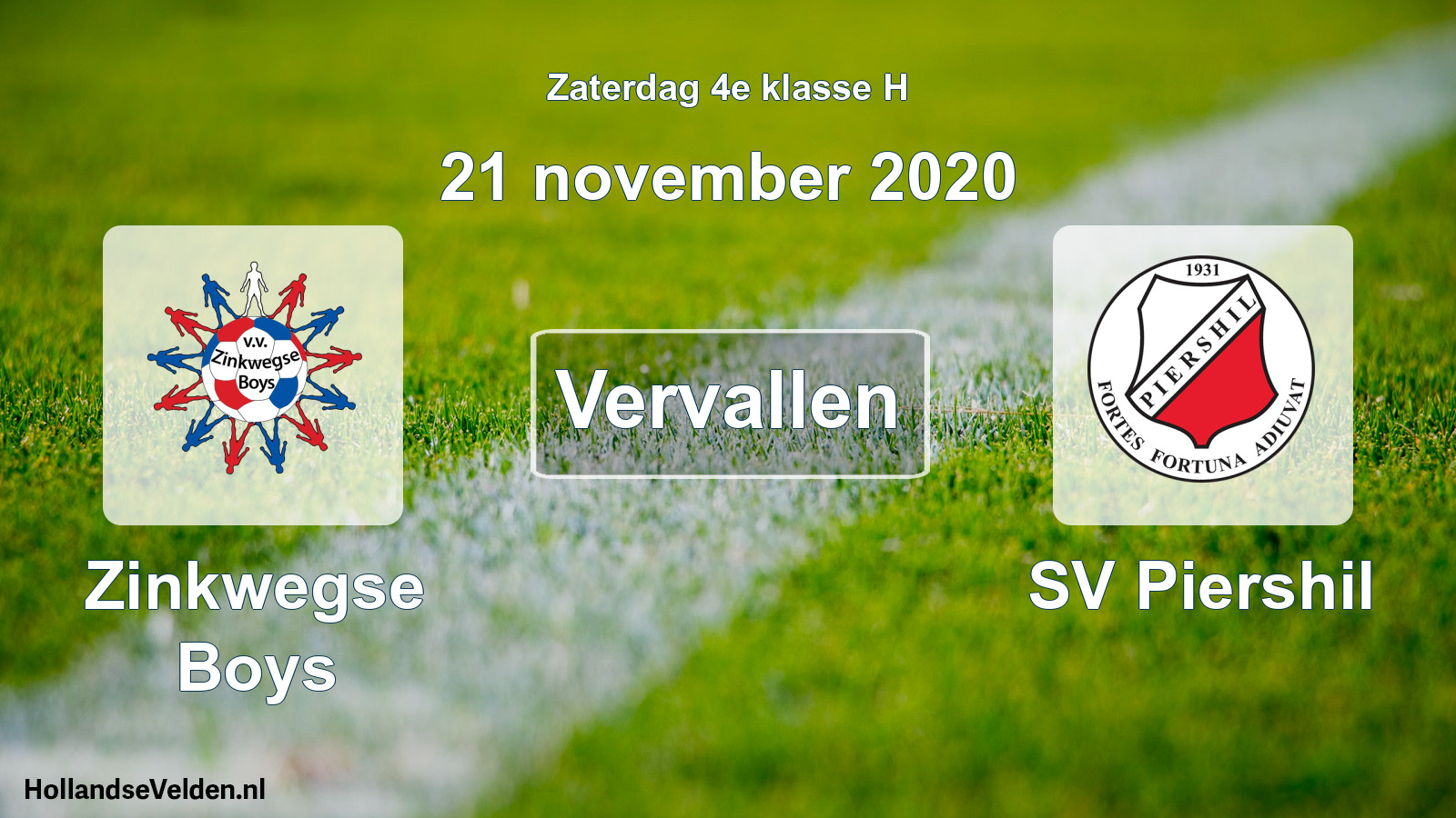Scheduled Match: Zinkwegse Boys - SV Piershil (21 November 2020)