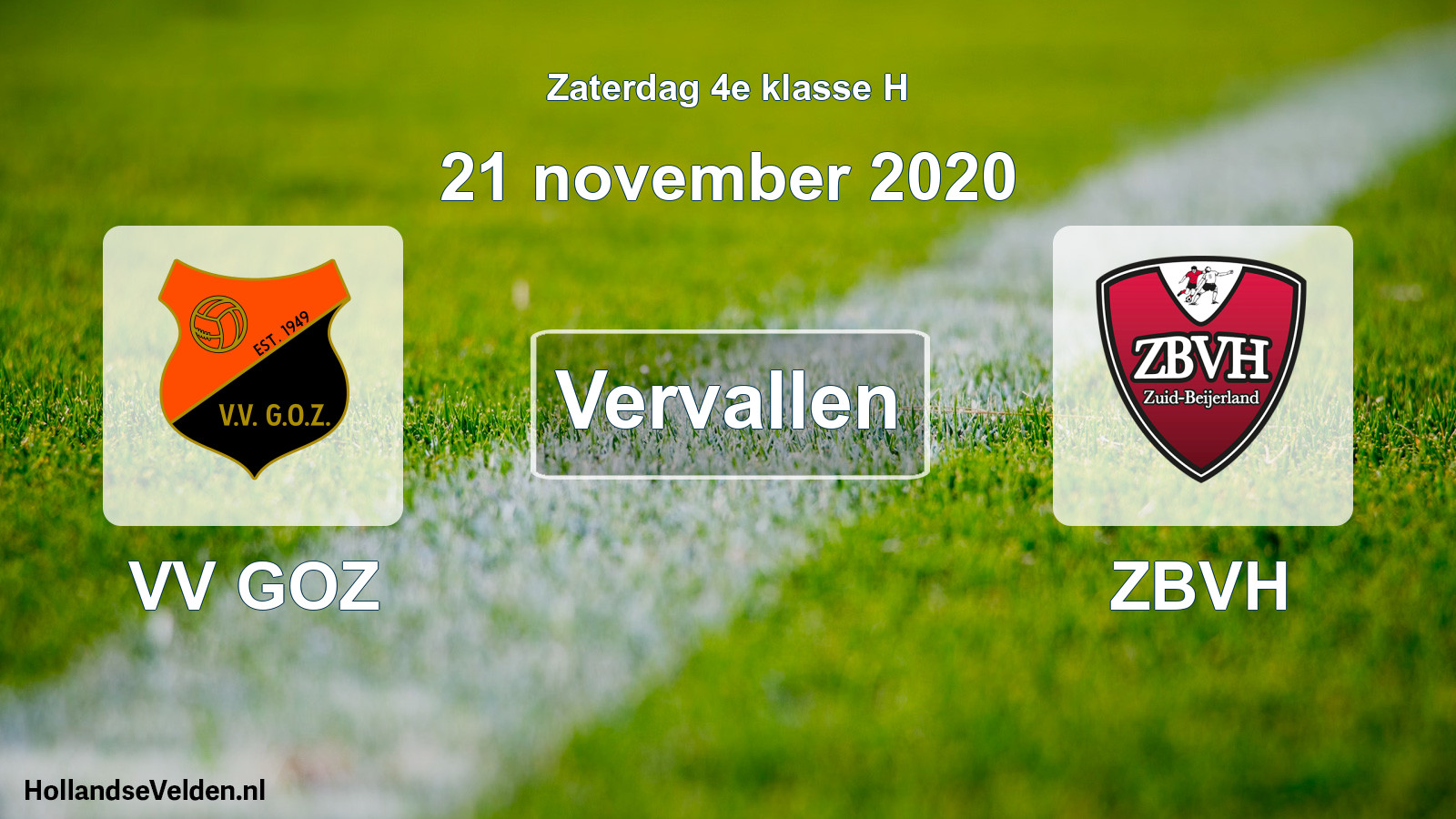 Scheduled Match: VV GOZ - ZBVH (21 November 2020)