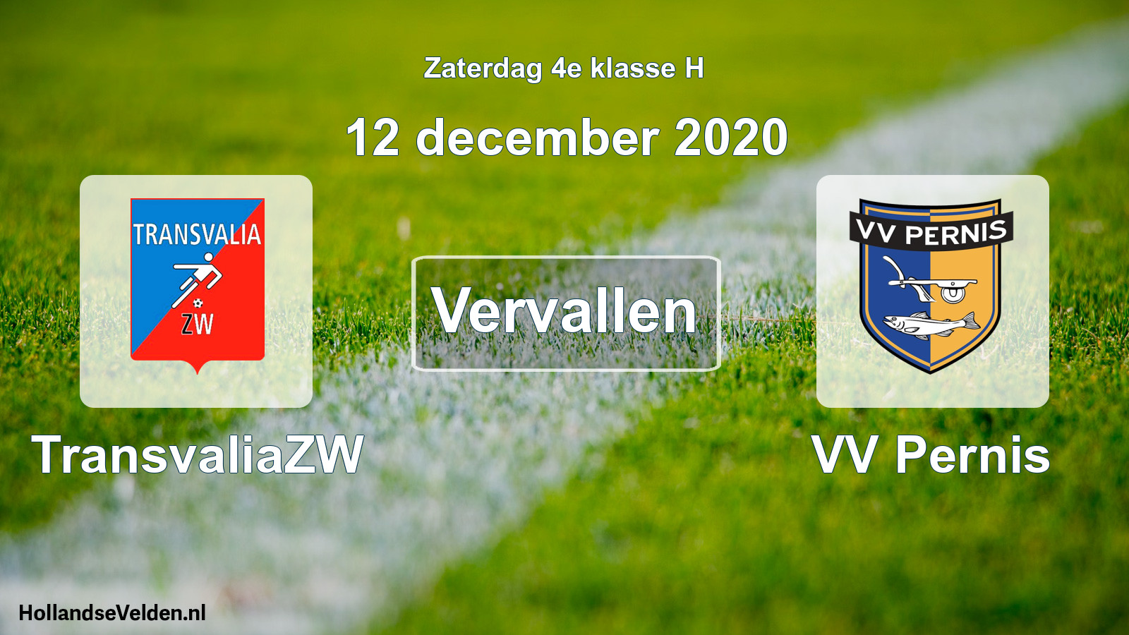 Scheduled Match: TransvaliaZW - VV Pernis (12 December 2020)