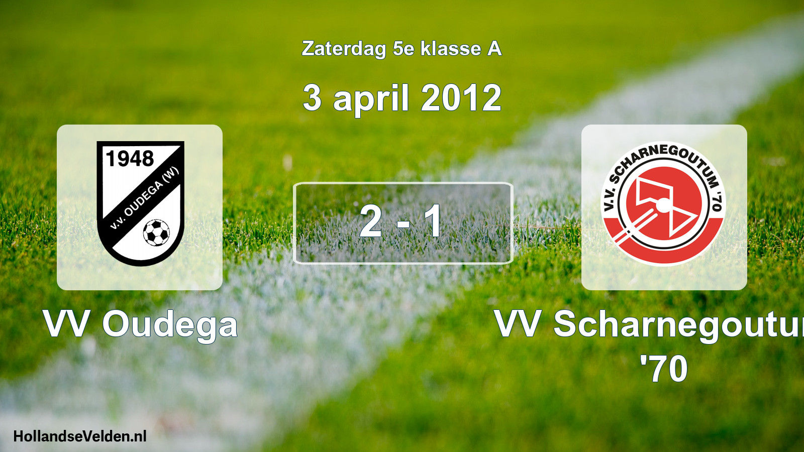 Total number of matches played: VV Oudega - VV Scharnegoutum '70 2 - 1 (3 April 2012)
